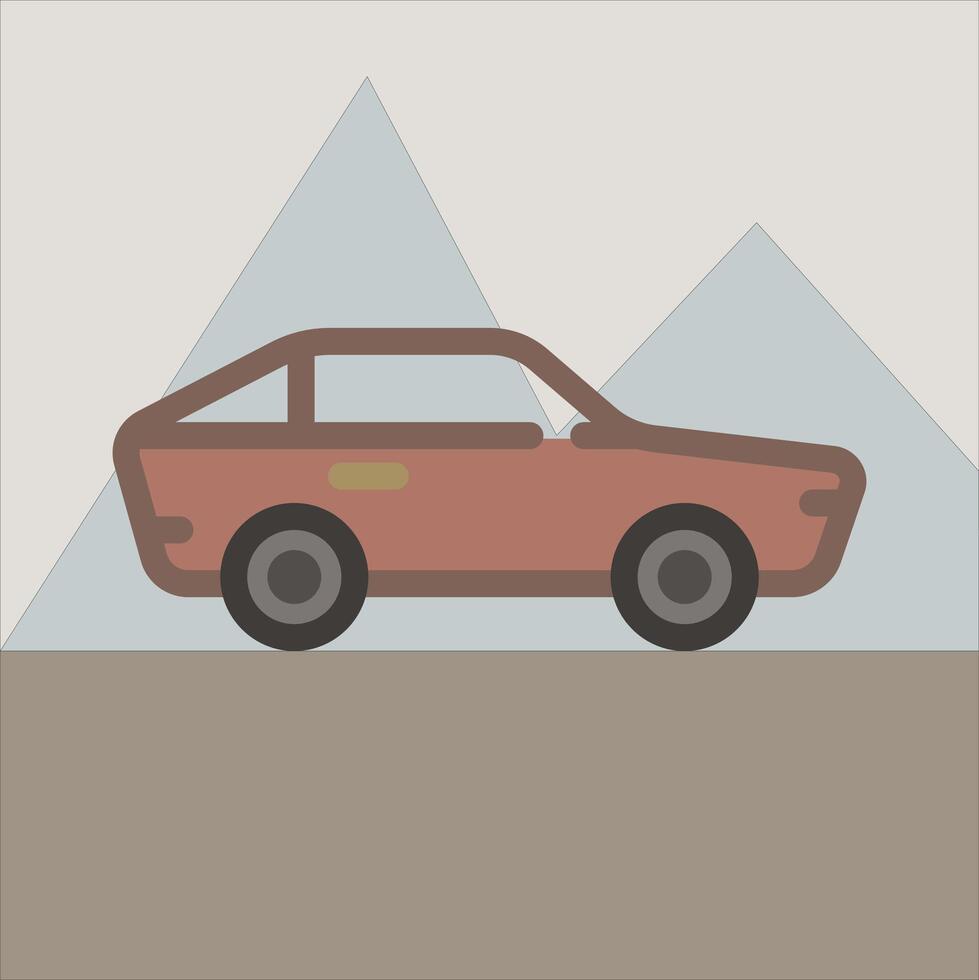 Design Illustration graphic of sedan icon with flat desaturated style. Suitable for UI, mobile design, web design, etc vector
