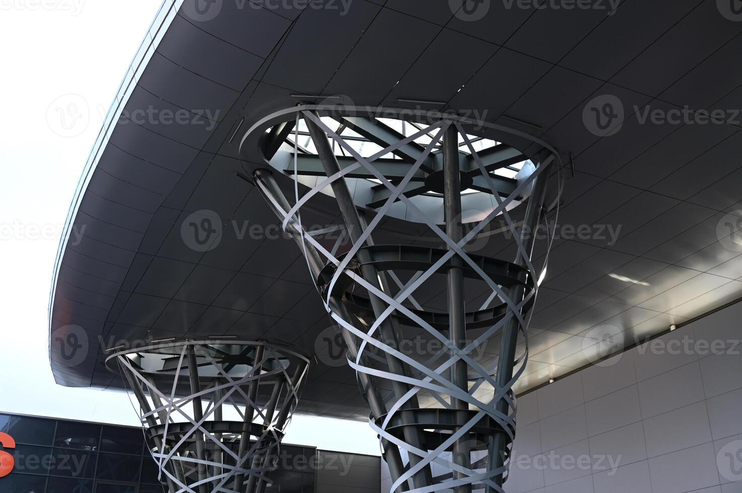 a large metal structure with a spiral staircase photo