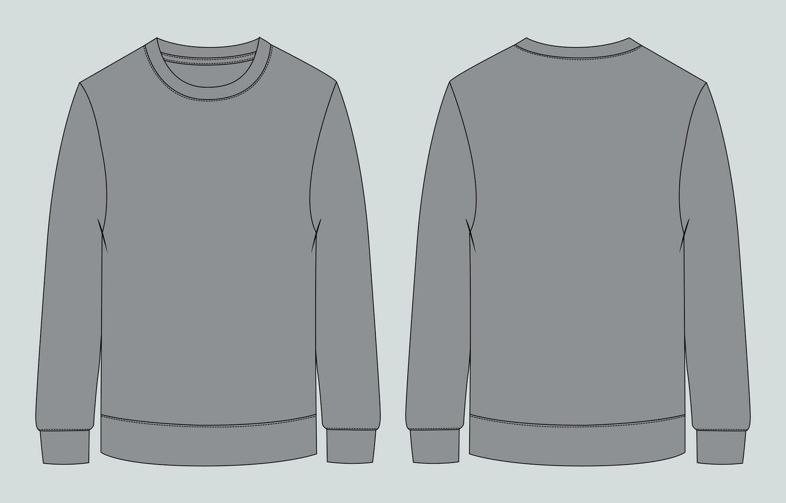 Sweater template, grey sweatshirt template, illustration vector