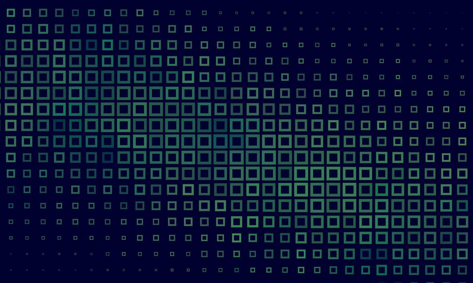 Abstract spectrum green bottom squares mosaic dark blue background. pixel futuristic space. vector