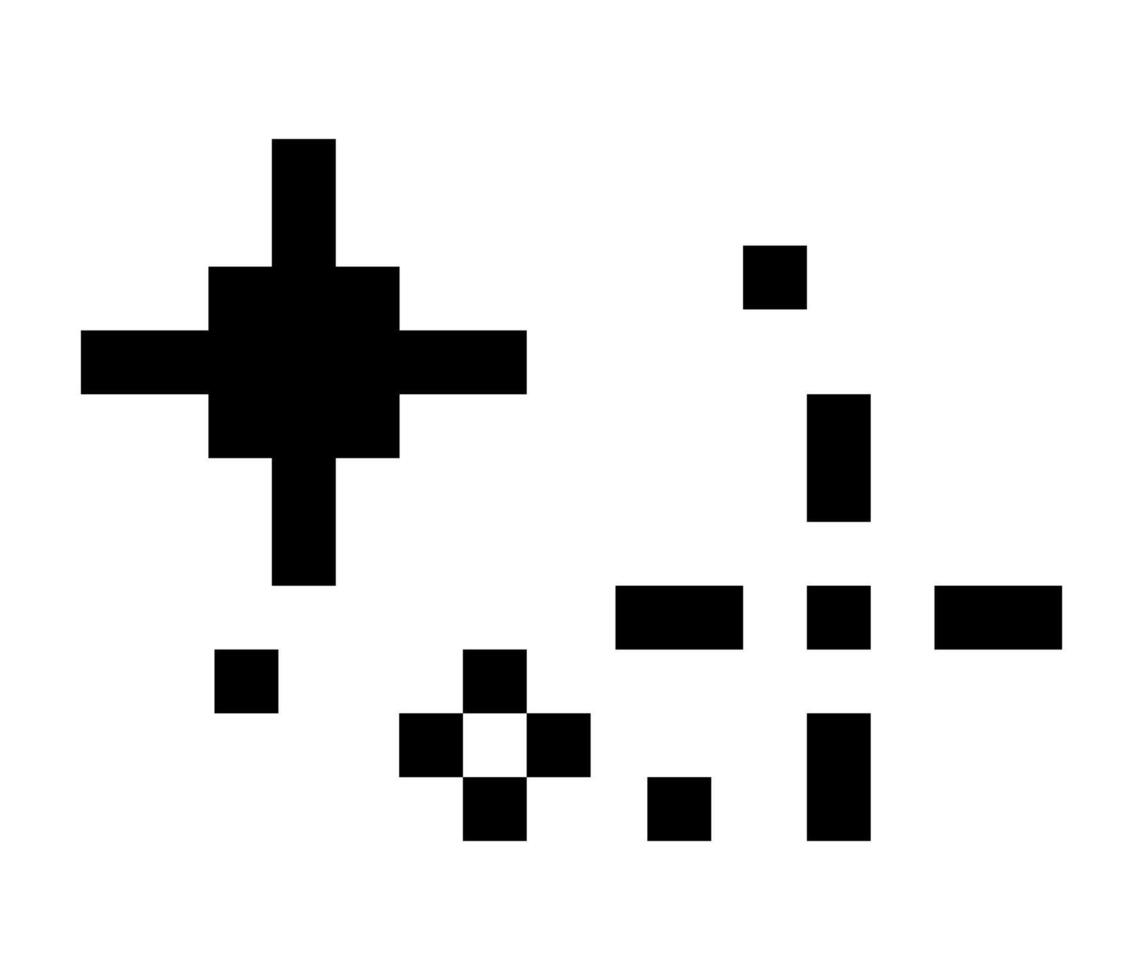 Pixel art star retro 8 bit sparkle. space decoration. vector
