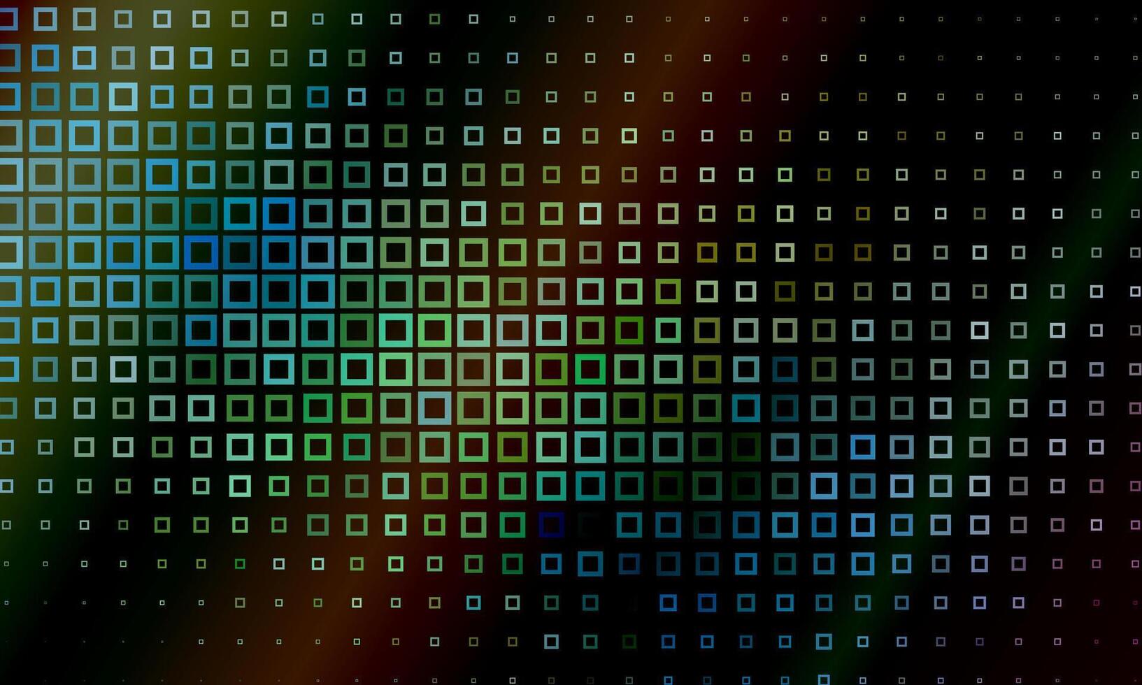 Abstract spectrum colorful bottom squares mosaic dark light background. dark futuristic pixel space. vector