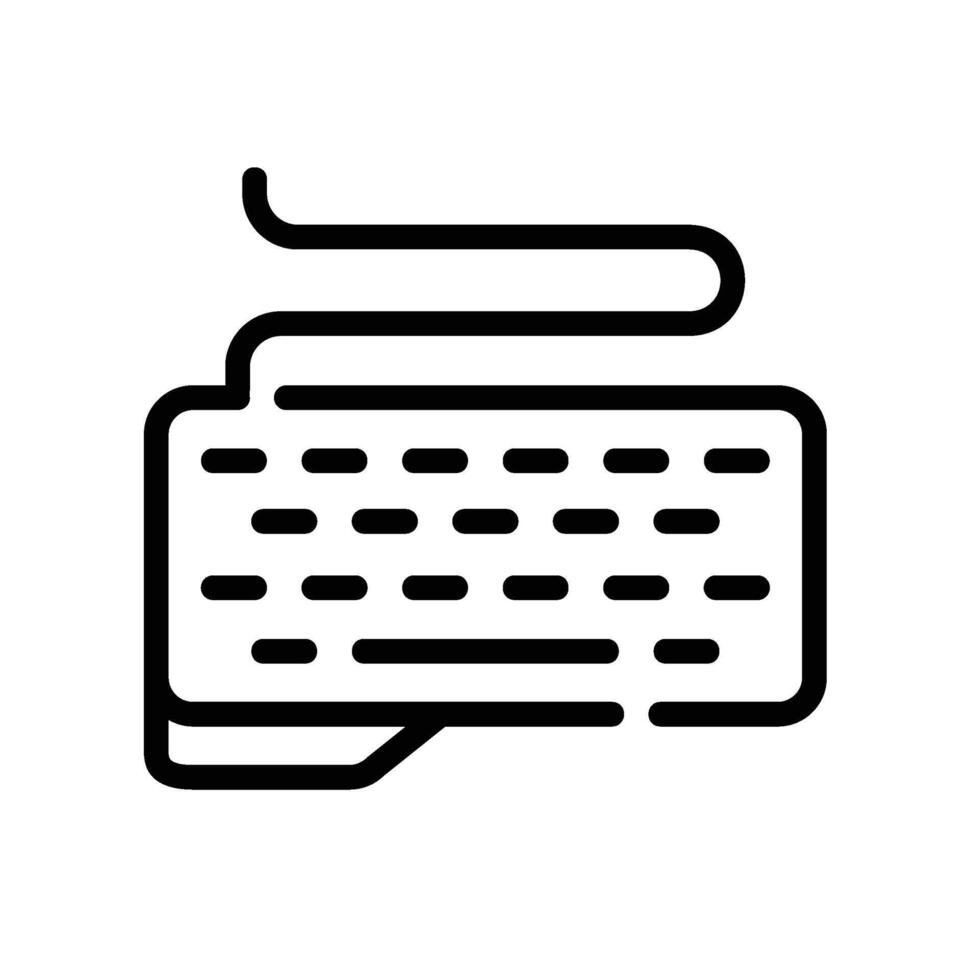 keyboard Line Icon White Background vector
