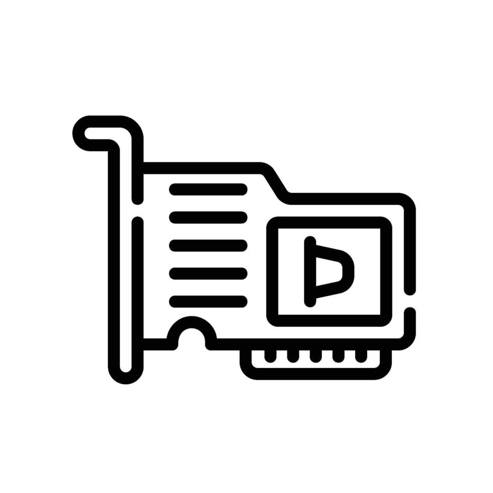 sound card Line Icon White Background vector