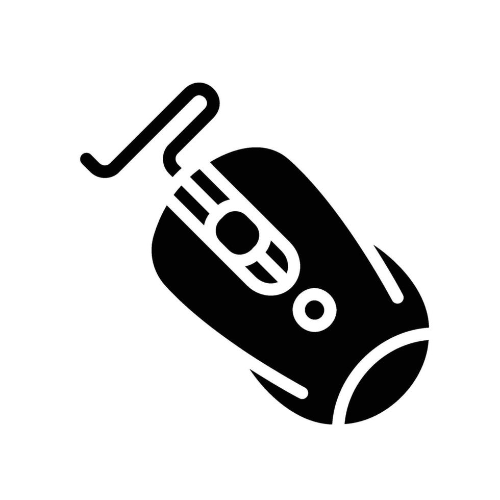 wireless mouse Glyph Icon White Background vector