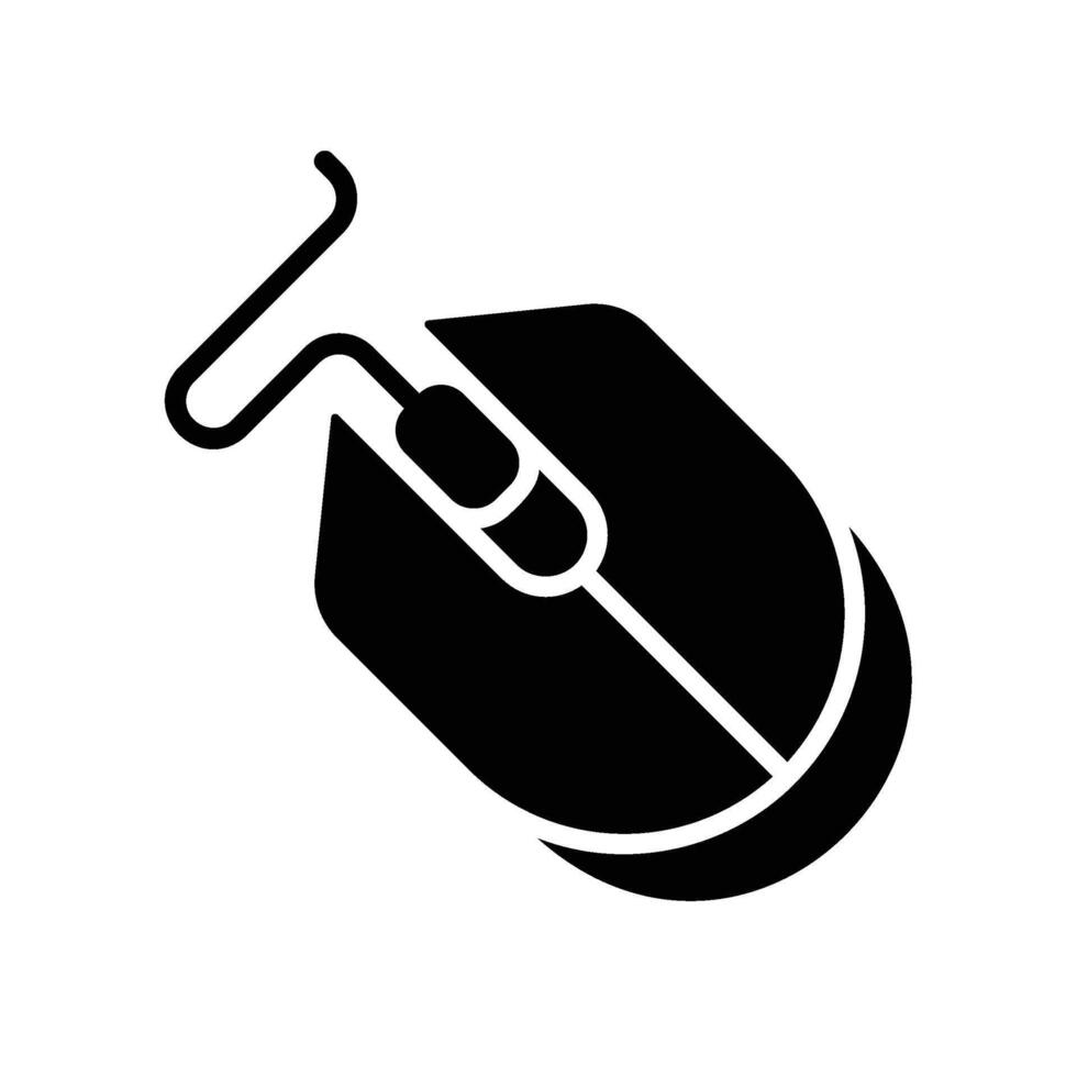 mouse Glyph Icon White Background vector