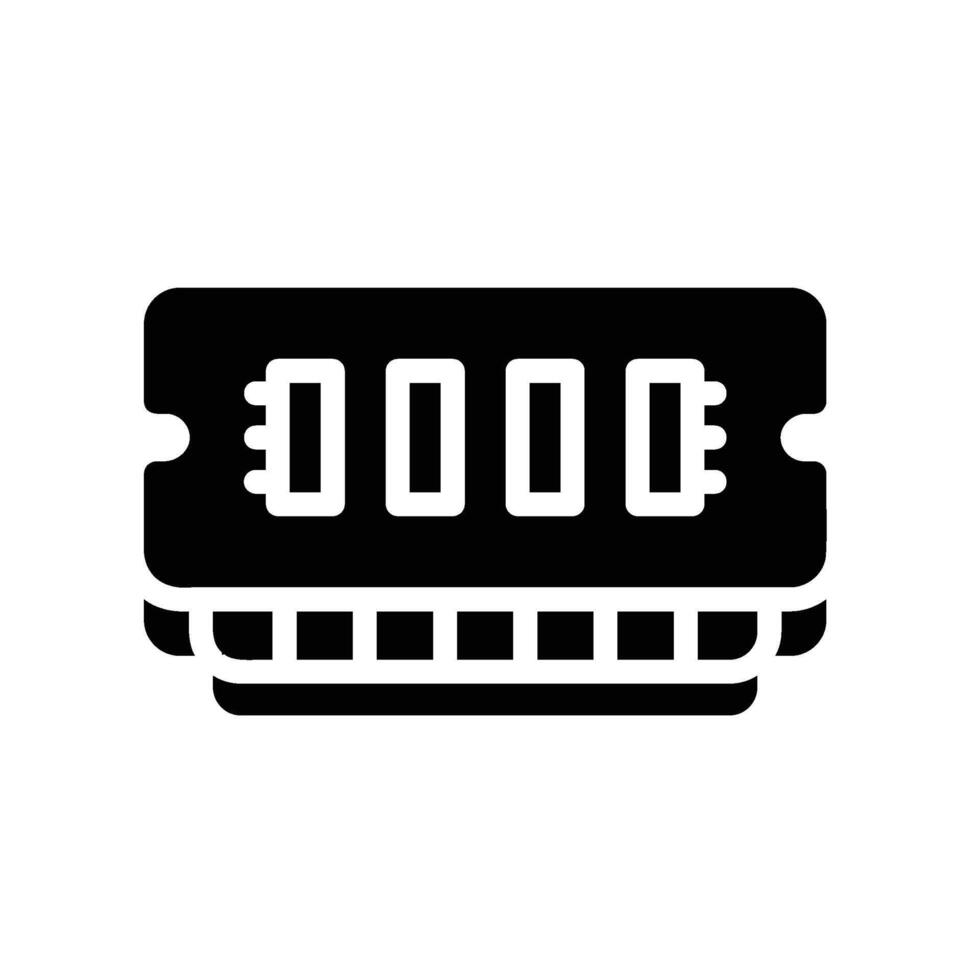 ram memory Glyph Icon White Background vector