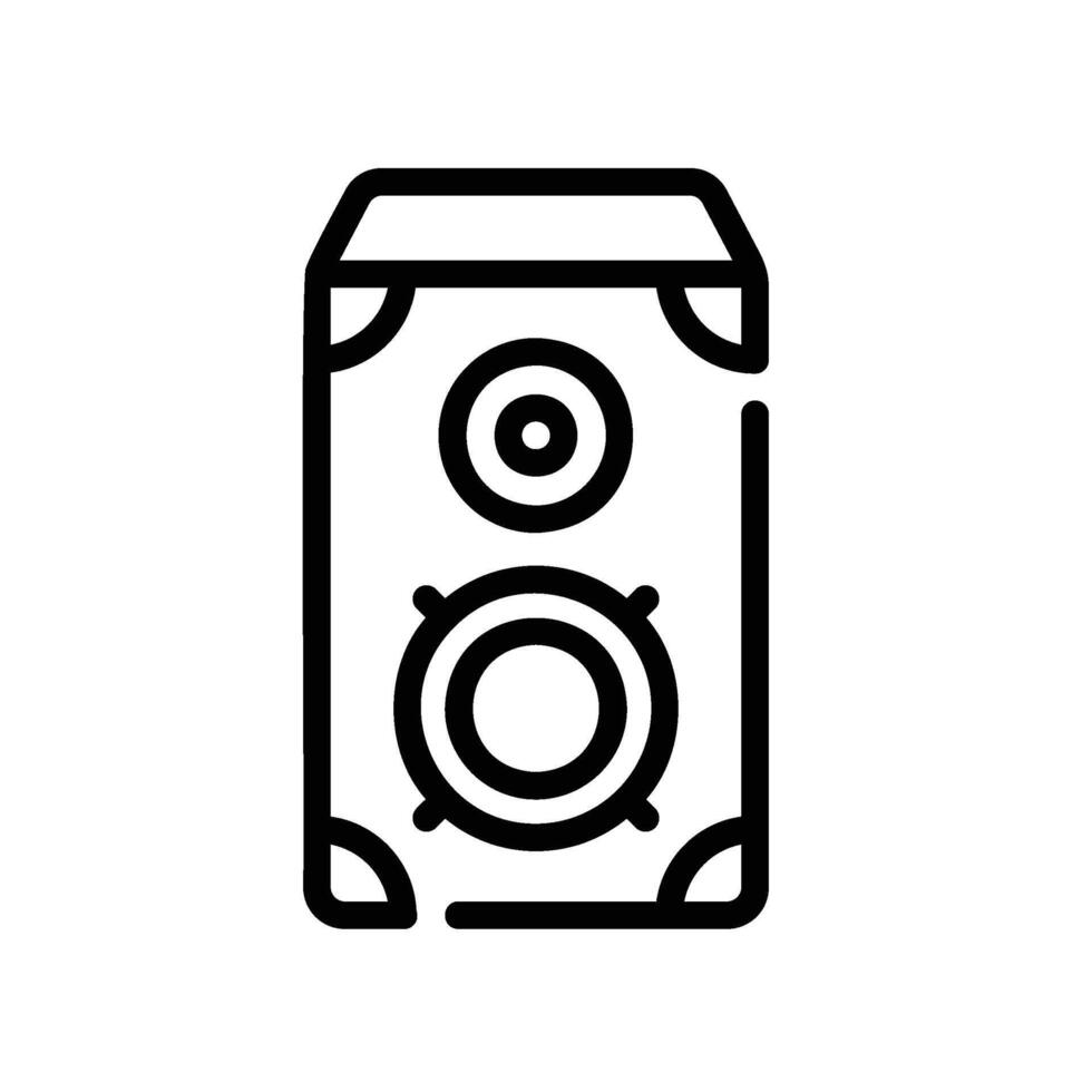 speaker Line Icon White Background vector