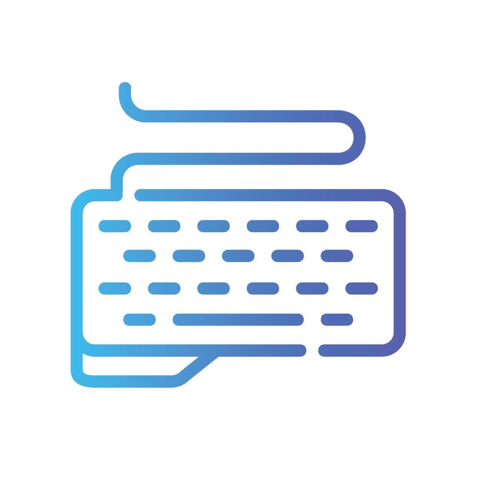 keyboard Line Gradient Icon White Background vector