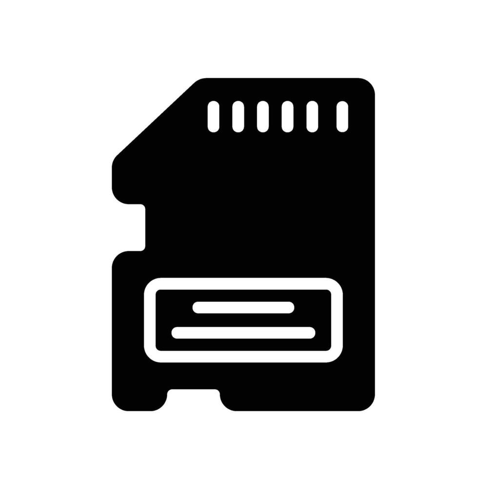 sd card Glyph Icon White Background vector