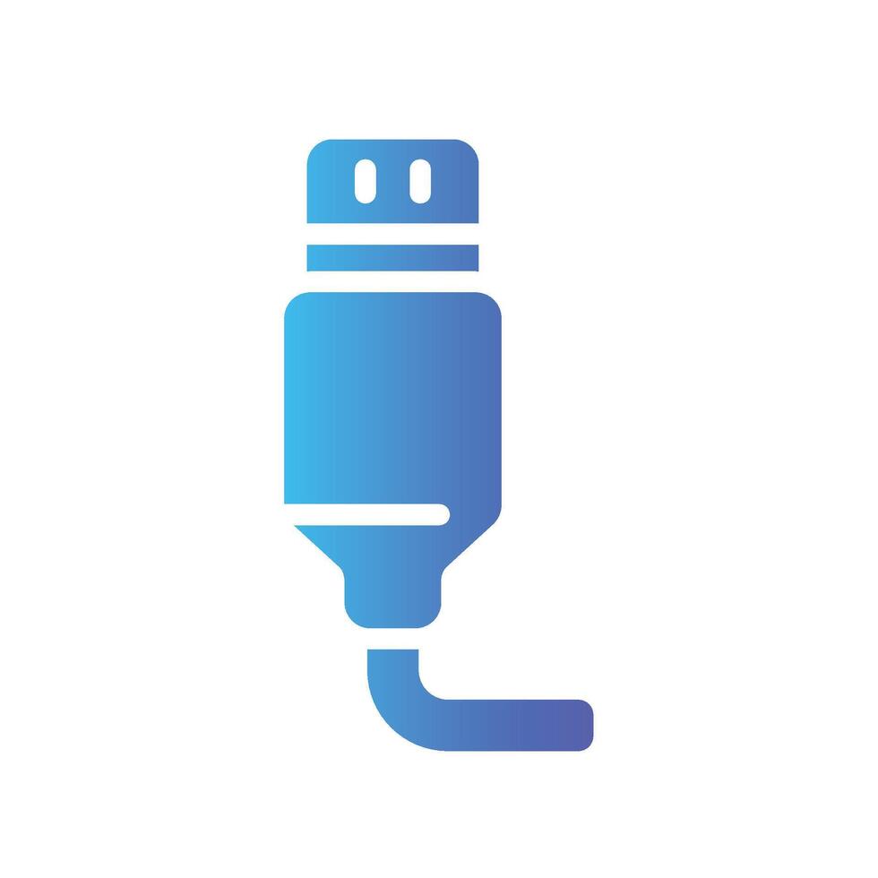 usb port Flat Gradient Icon White Background vector