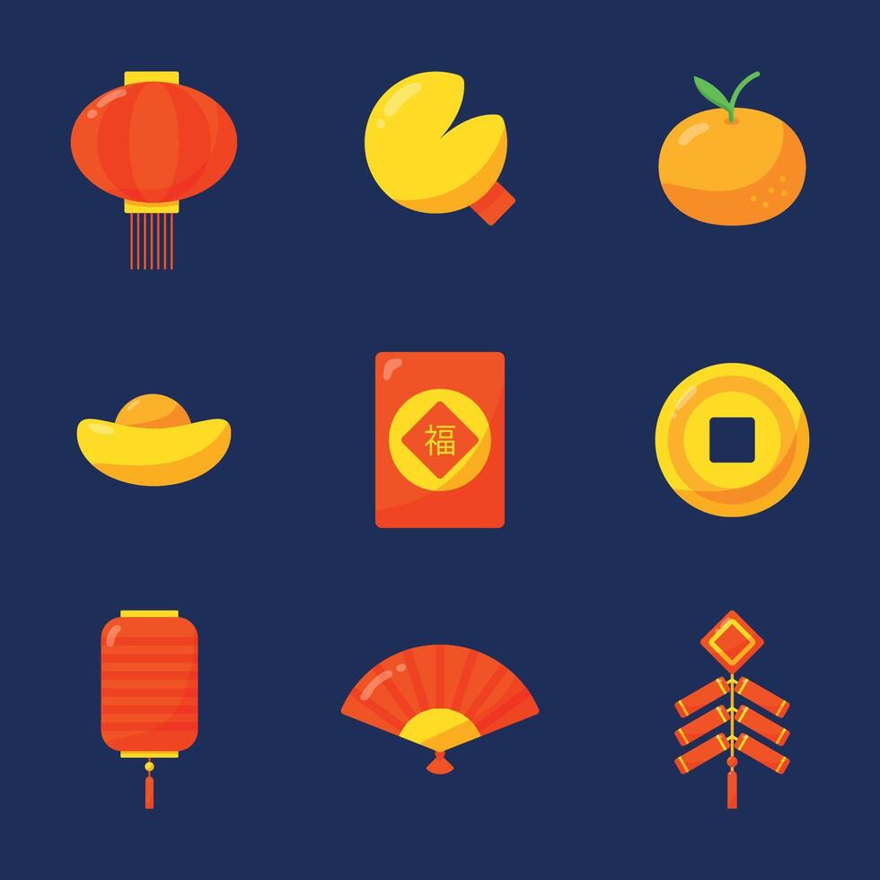Chinese New Year Icon Collection vector