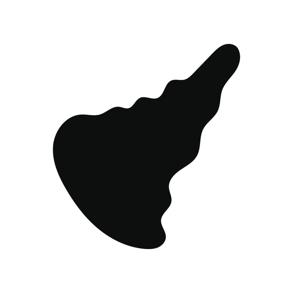 Black seashell silhouette with an abstract, flowing design vector