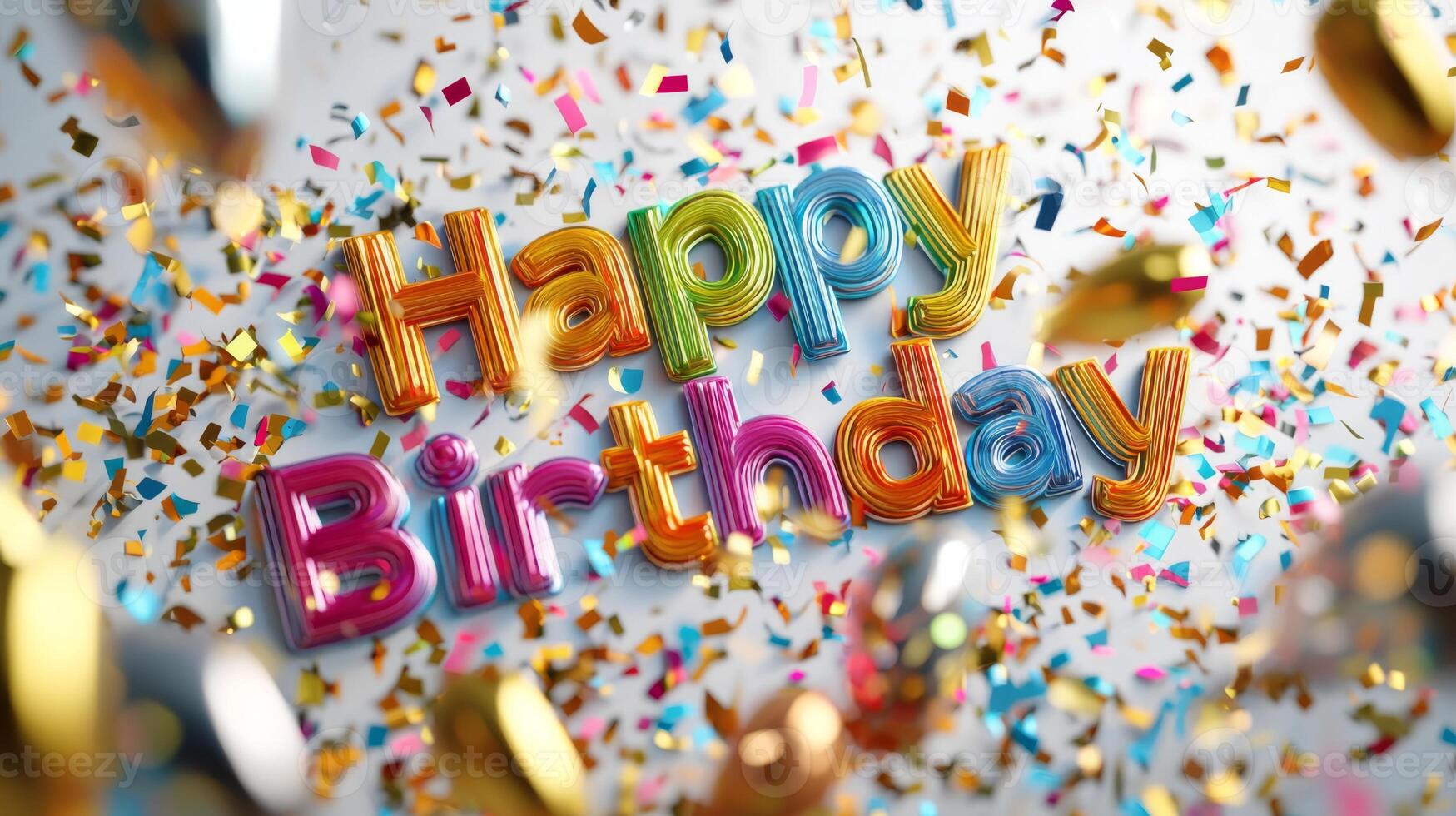 Celebrate joyfully with colorful decorations and confetti for a memorable birthday celebration photo