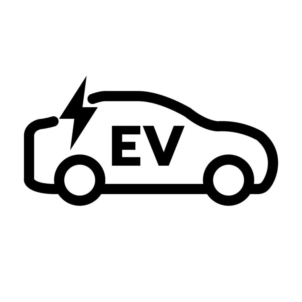 Electric vehicle parking and charging station sign, EV Charging electric car vector