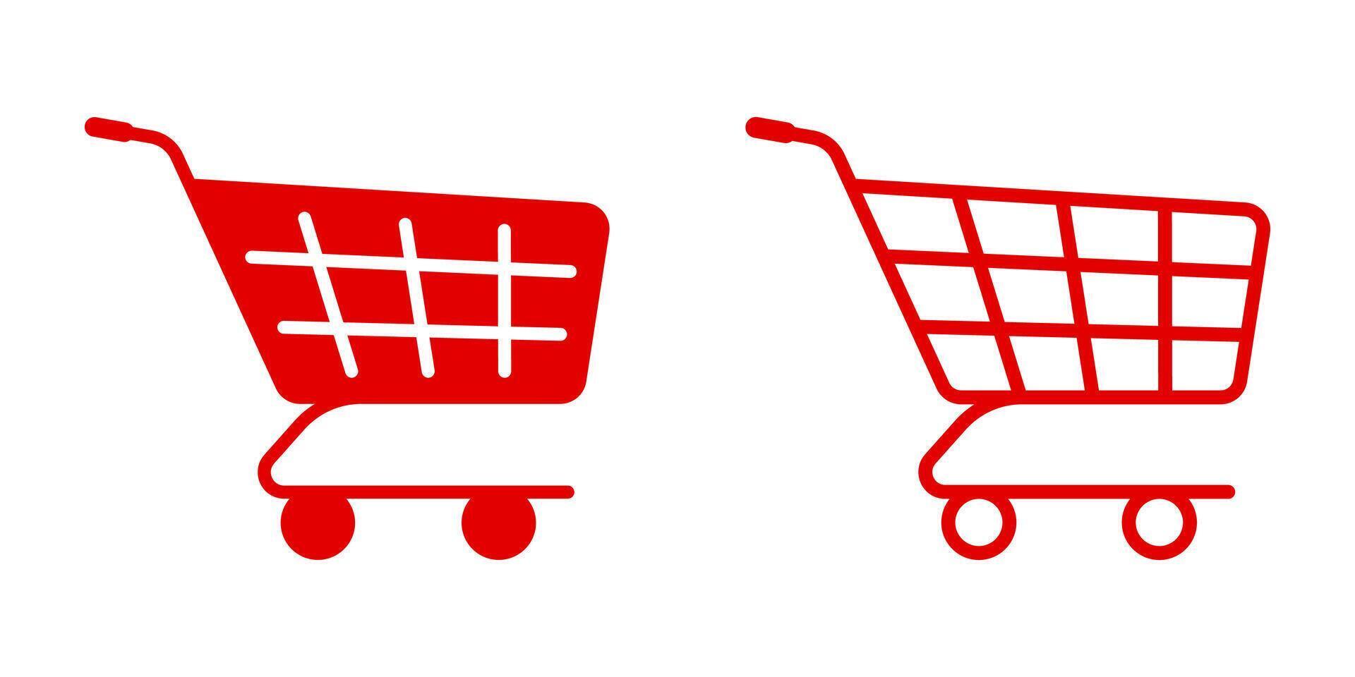 Shopping Cart icon set. Shopping basket sign. for mobile concept and web design. illustration on white background vector