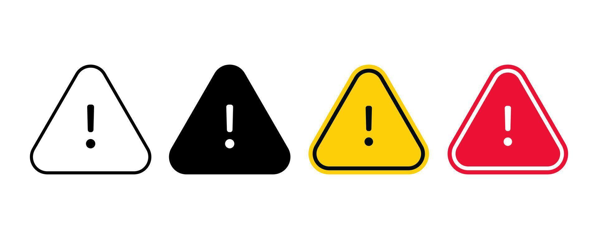 Caution. alert. warning icon set. for mobile concept and web design. illustration vector