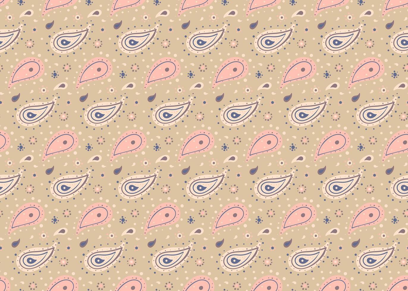 Charming pastel paisley pattern. Perfect for textile design, wallpaper, or wrapping paper. Subtle and elegant, this repeating design offers a touch of vintage flair. vector