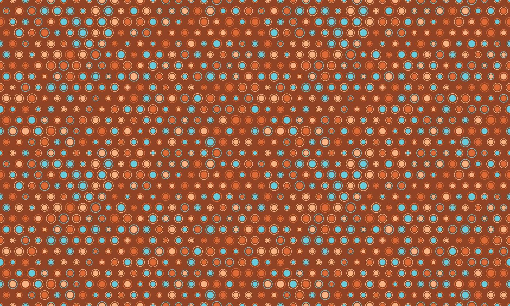 Stylish abstract seamless pattern with colorful circles on a brown background. Ideal for textile prints, website backgrounds, and modern design projects. Versatile and eye-catching retro design. vector