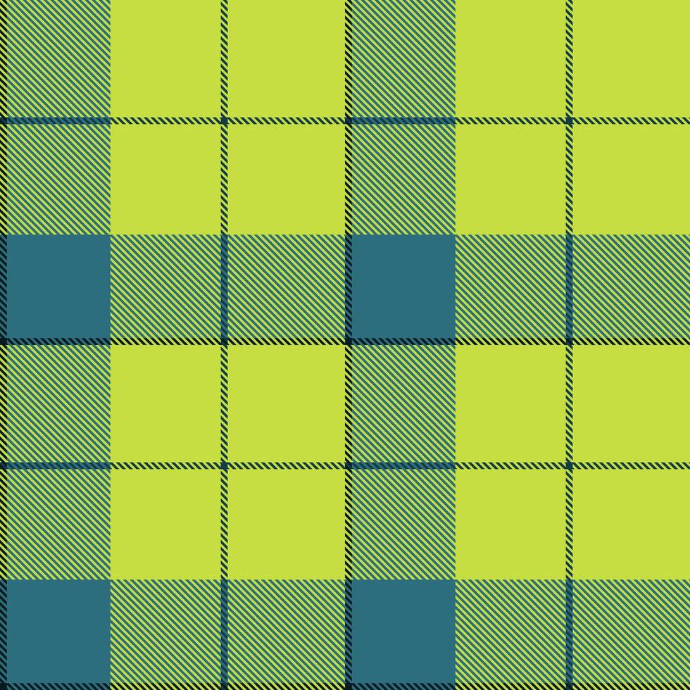 Vibrant lime green and teal plaid pattern. Perfect for textile design, website backgrounds, or fashion projects. Clean, modern design with a bold color scheme. vector