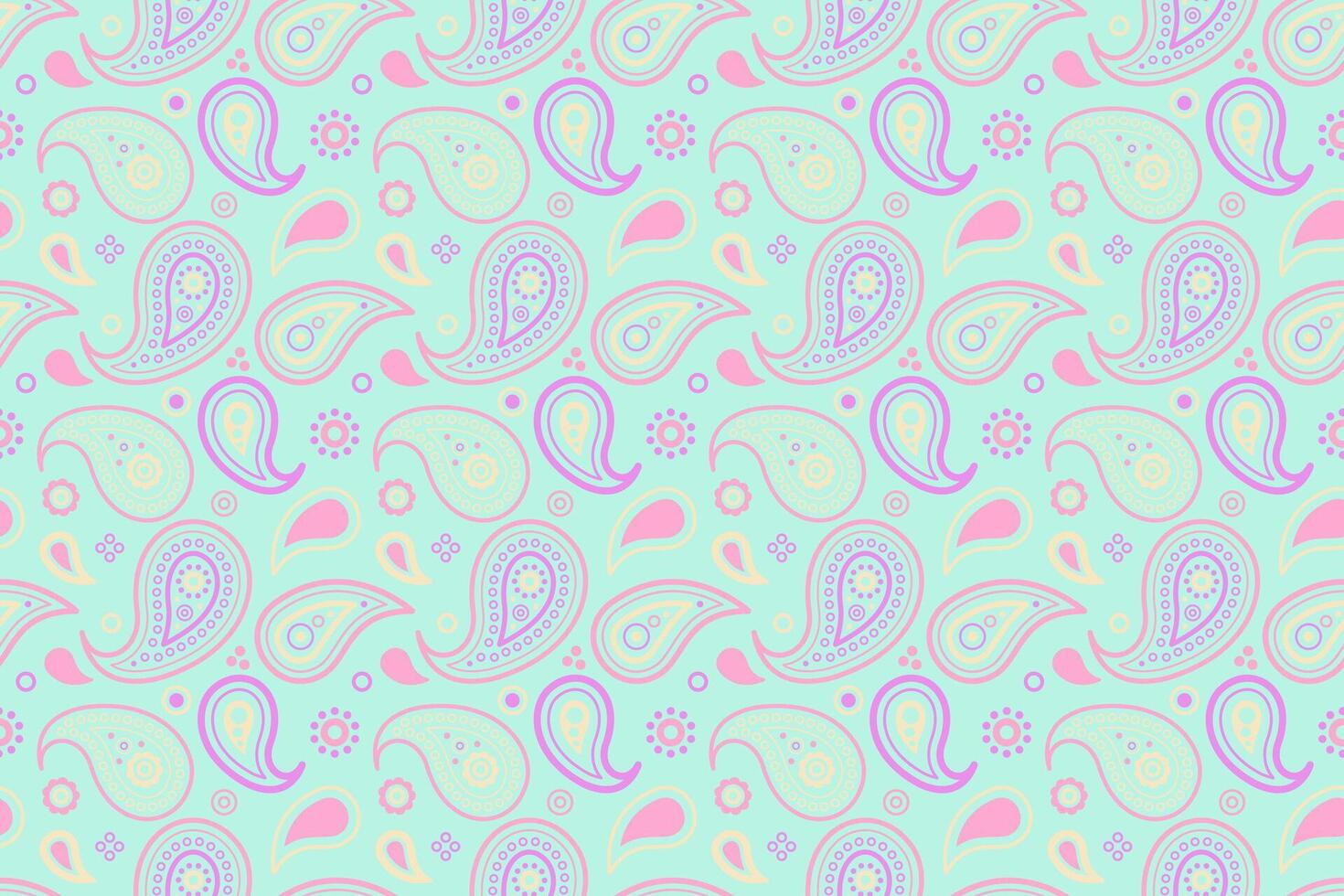 Delightful pastel paisley pattern. Perfect for textile design, wrapping paper, or vibrant backgrounds. Features charming teardrop shapes and soft color palette. vector