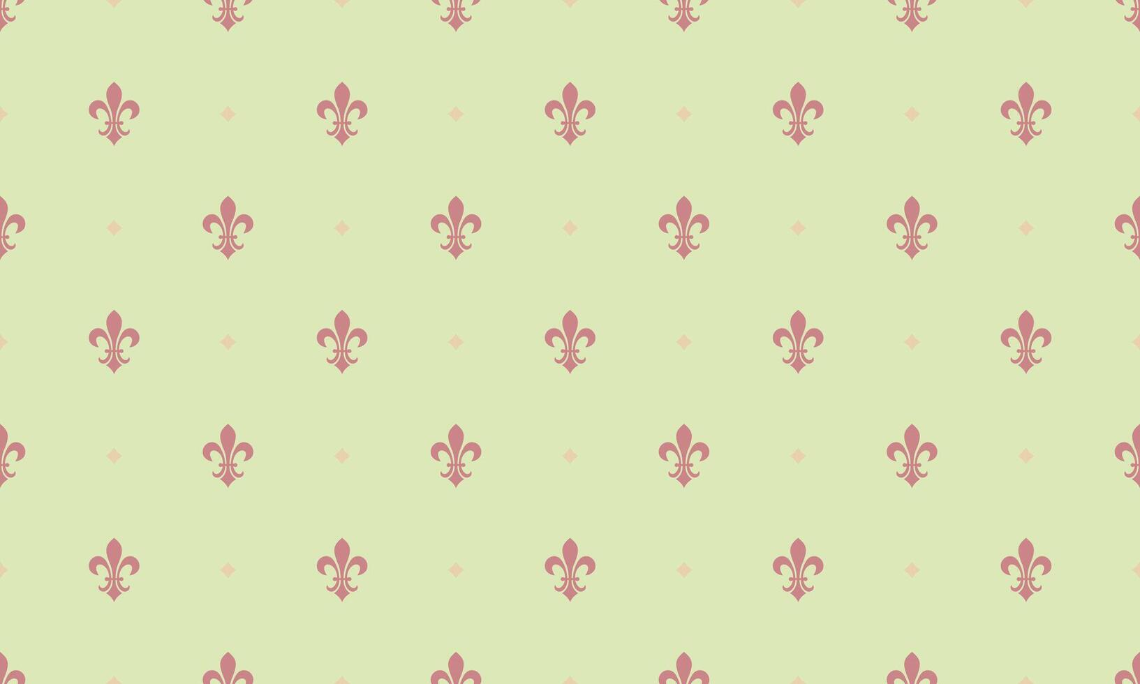 Elegant pastel green and dusty rose fleur-de-lis pattern. Perfect for website backgrounds, invitations, or textile designs. vector