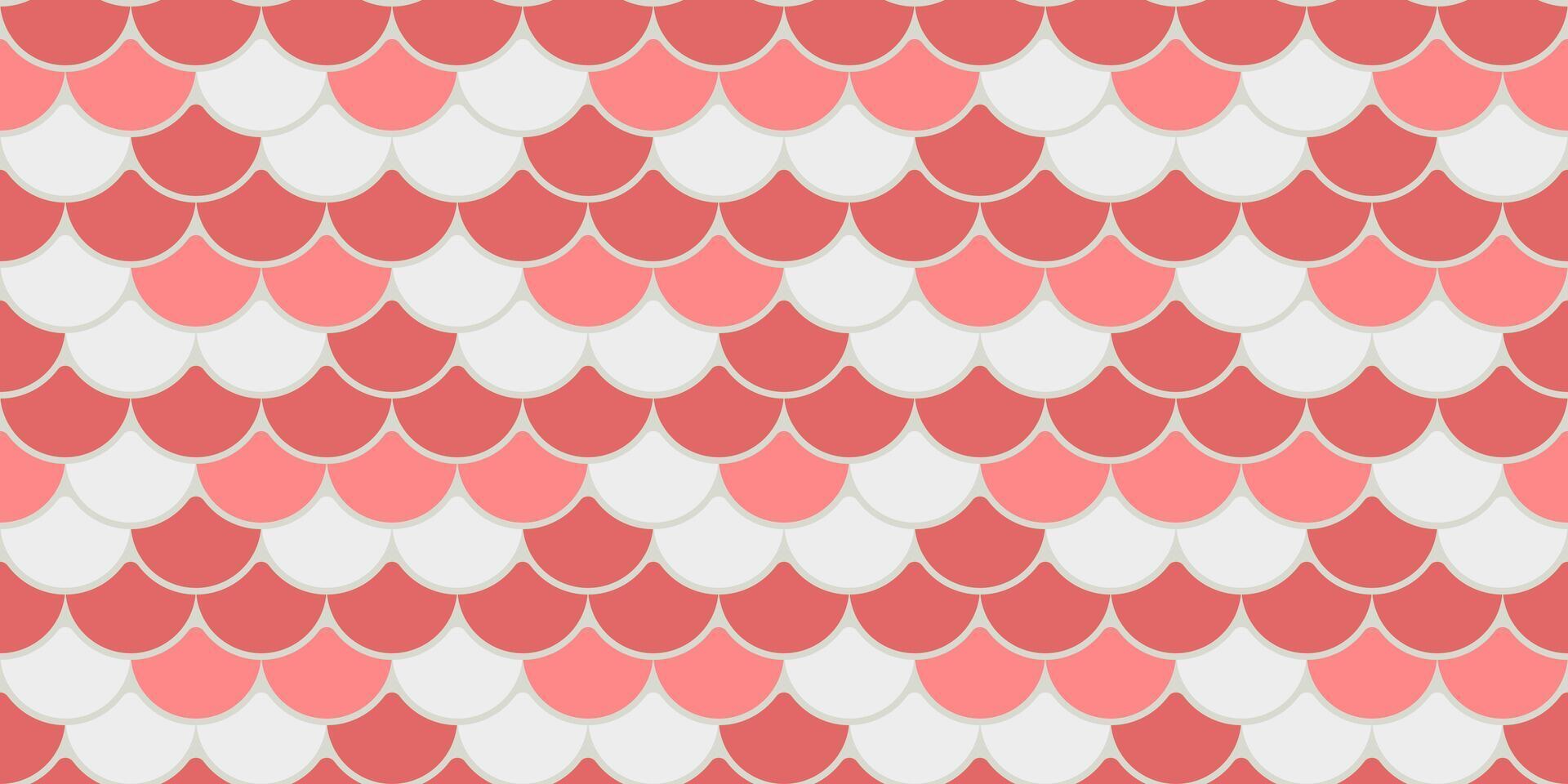 Elegant, seamless pattern featuring overlapping scales in soft coral, light pink, and off-white. Perfect for textile design, website backgrounds, or decorative projects. vector