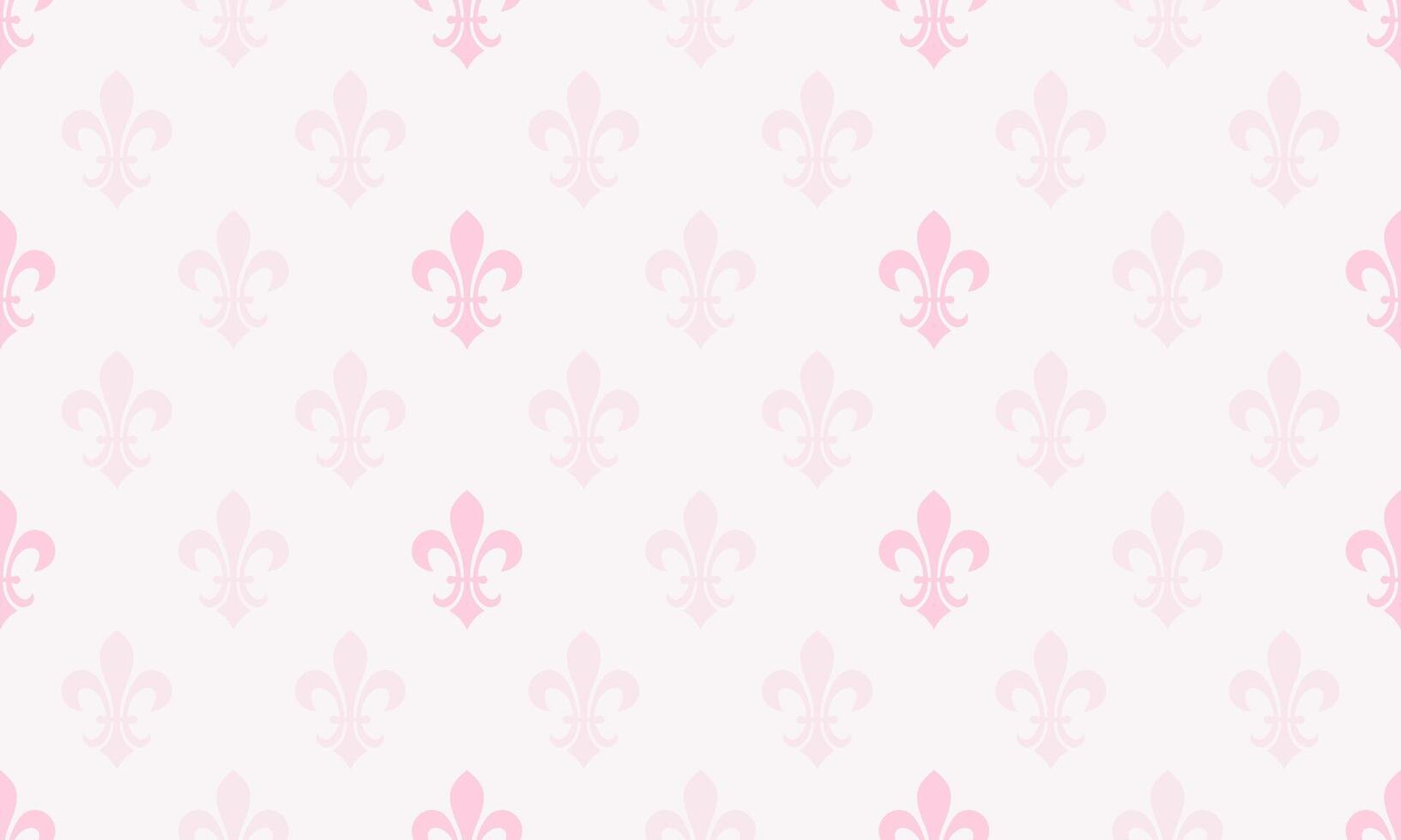 Elegant pink fleur-de-lis pattern on a soft white background. Perfect for wedding invitations, feminine branding, or delicate design projects. vector