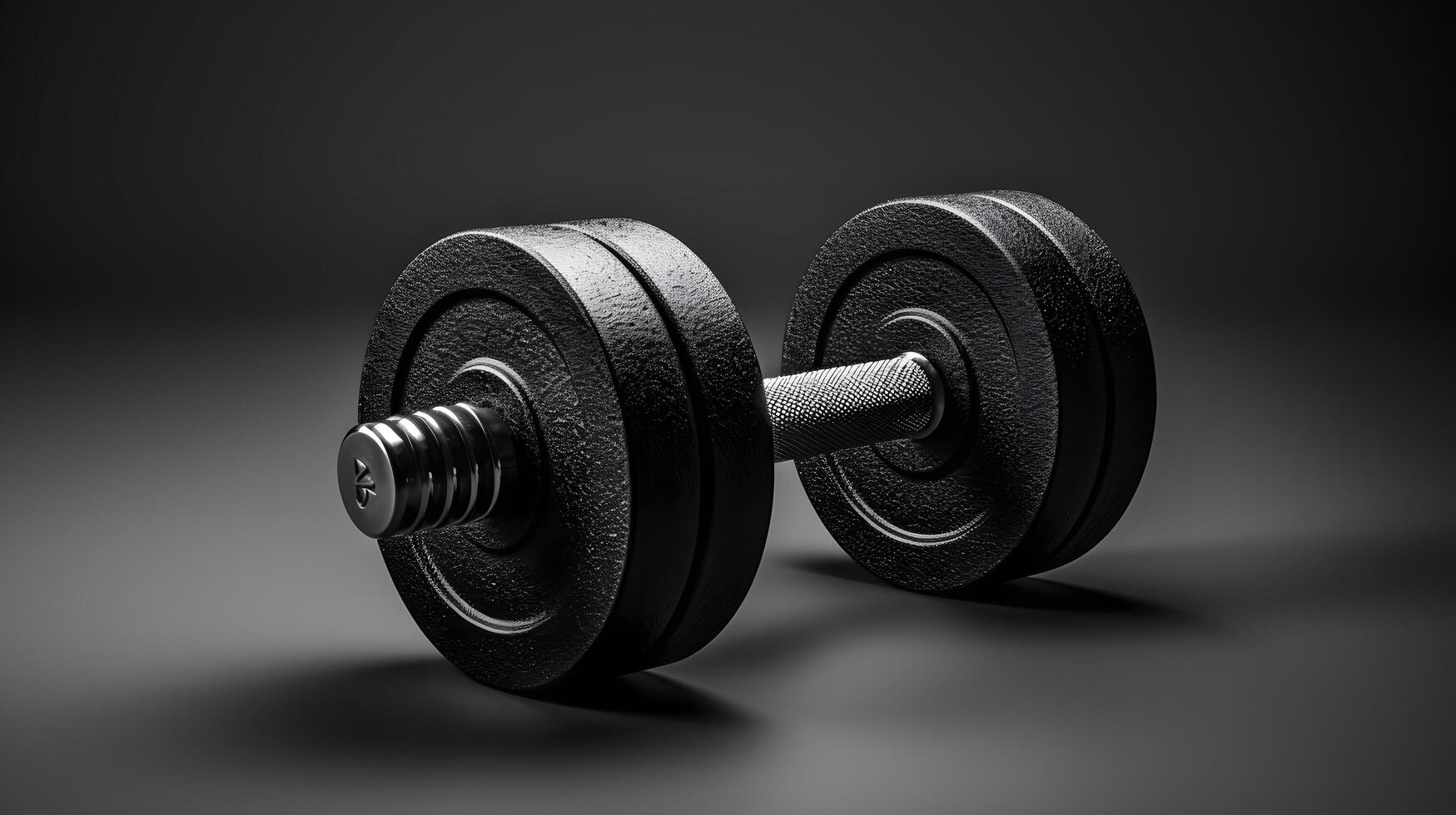 Weightlifting equipment gym fitness image dark background close-up view strength training concept photo