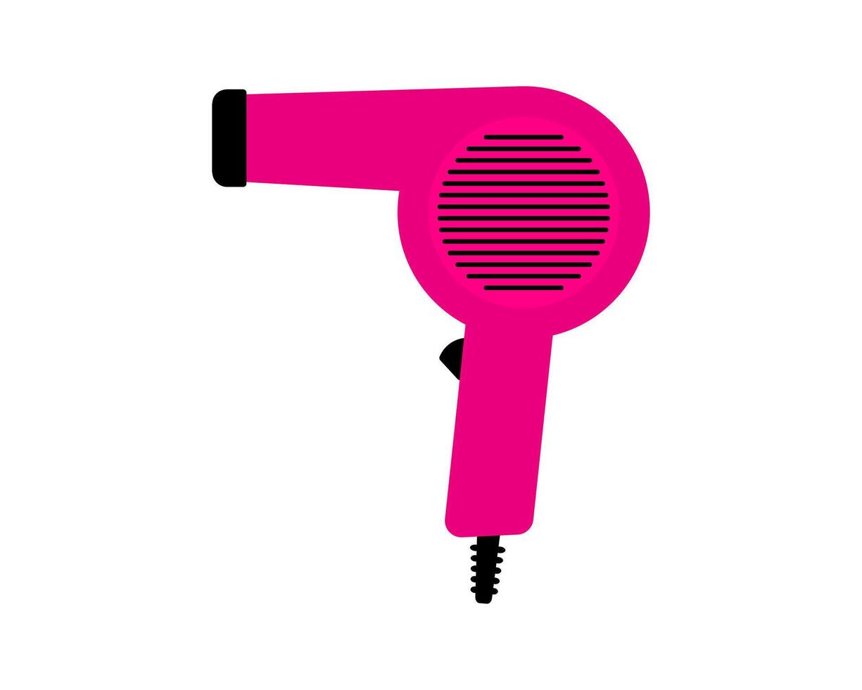 Vibrant pink hairdryer icon, perfect for websites, apps, or beauty-related designs. Clean, minimalist style. Instantly recognizable and easily adaptable. vector