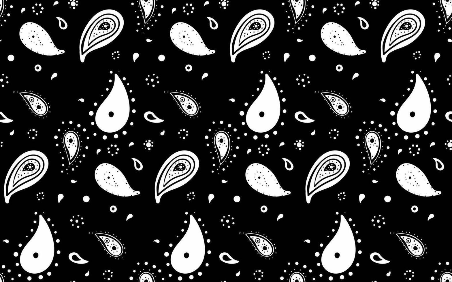Stylish black and white paisley pattern. Perfect for textile designs, backgrounds, or wrapping paper. The bold graphic style adds a modern touch to a classic print. vector