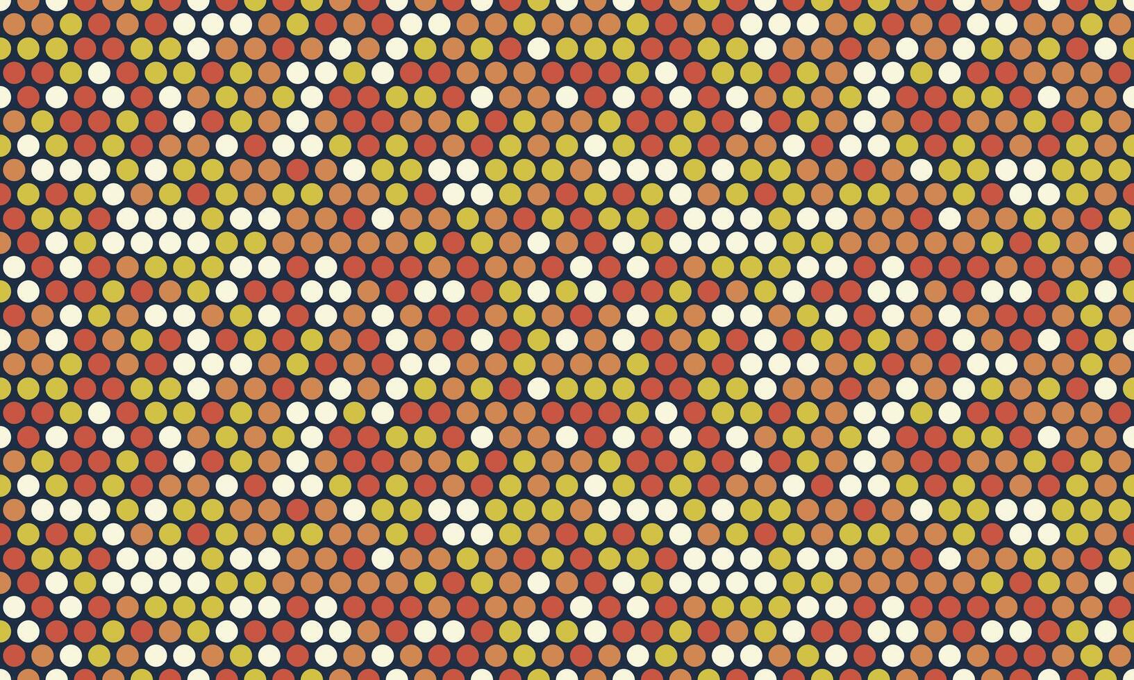Vibrant mid-century modern polka dot pattern. Seamless design with warm color palette perfect for textiles, website backgrounds, or any project needing a retro, geometric vibe. vector