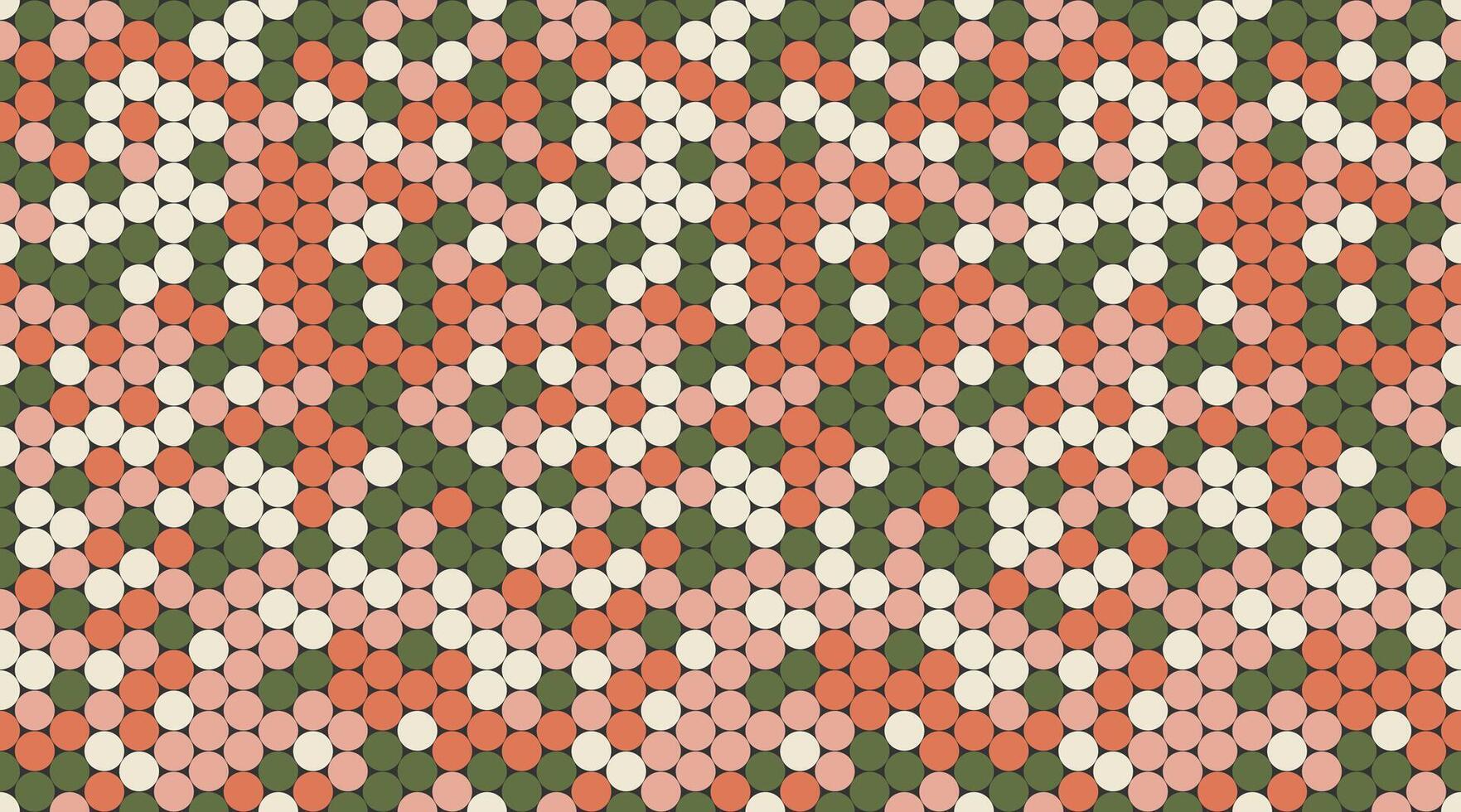Stylish geometric pattern featuring an array of pastel and earthy-toned circles arranged in a diagonal, repeating design. vector