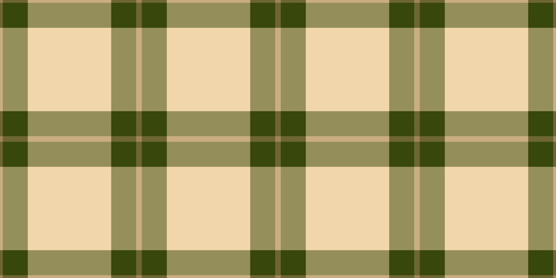 Elegant beige and olive green plaid pattern. Perfect for textile design, website backgrounds, stationery, or autumn-themed projects. Clean, simple, and versatile. vector