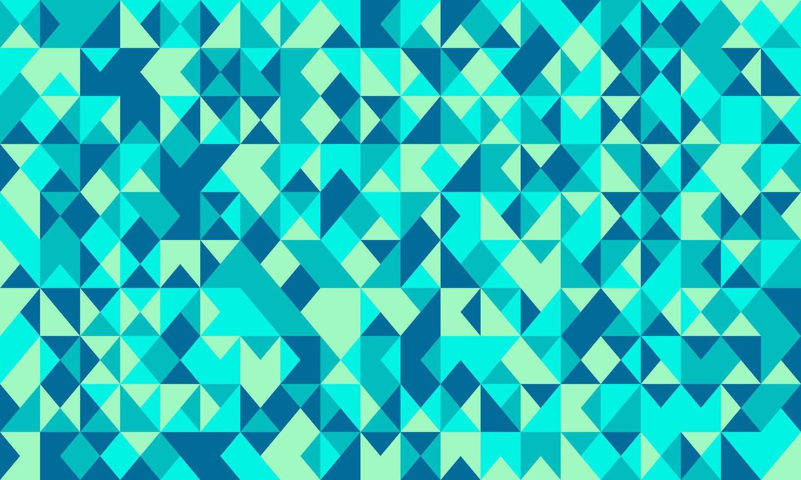 Vibrant teal and mint geometric pattern. Seamless triangle mosaic design perfect for website backgrounds, textile prints, or modern branding. Clean, contemporary style adds visual interest. vector