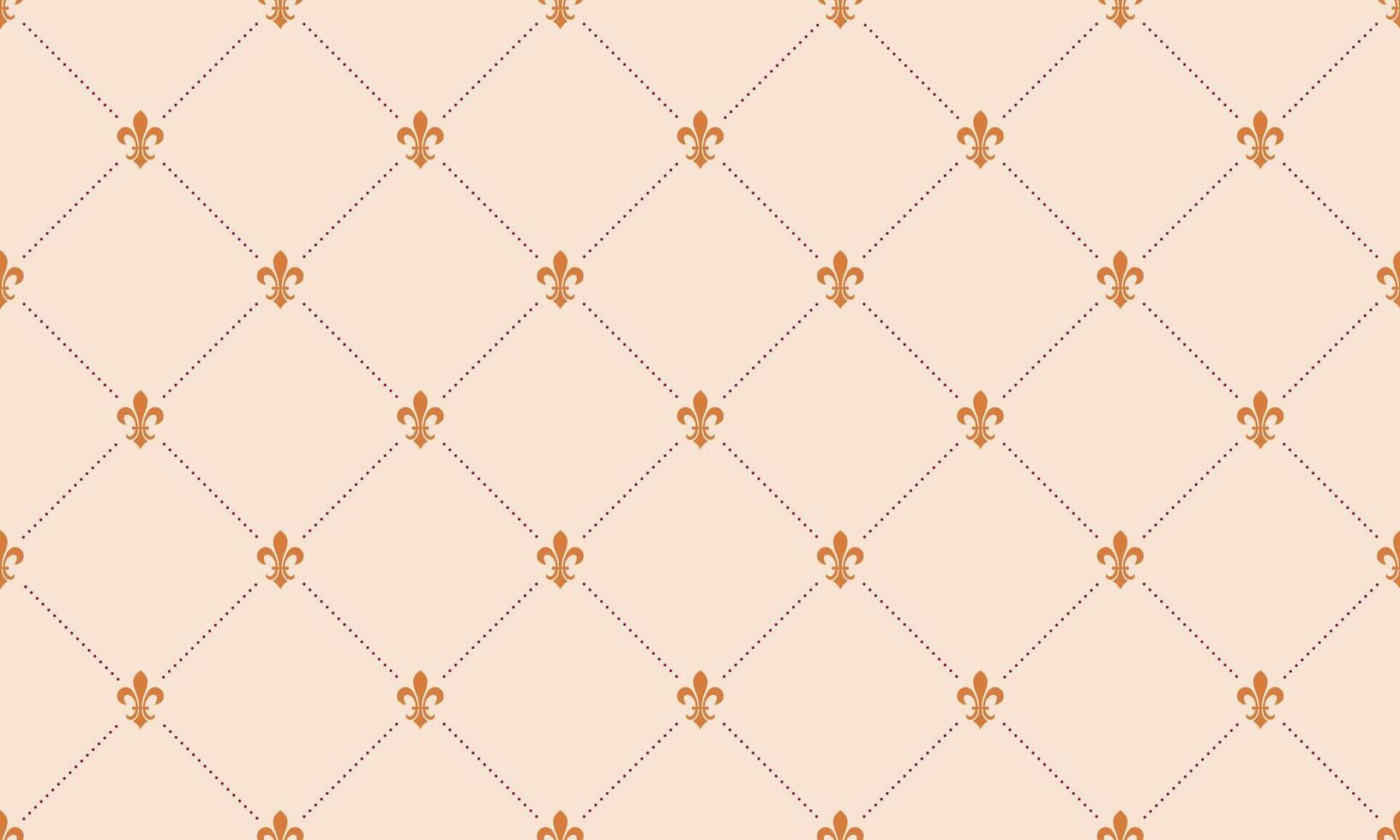 Elegant fleur-de-lis pattern on a soft beige background. Perfect for wedding invitations, website backgrounds, or textile designs. Subtle, sophisticated, and versatile. vector
