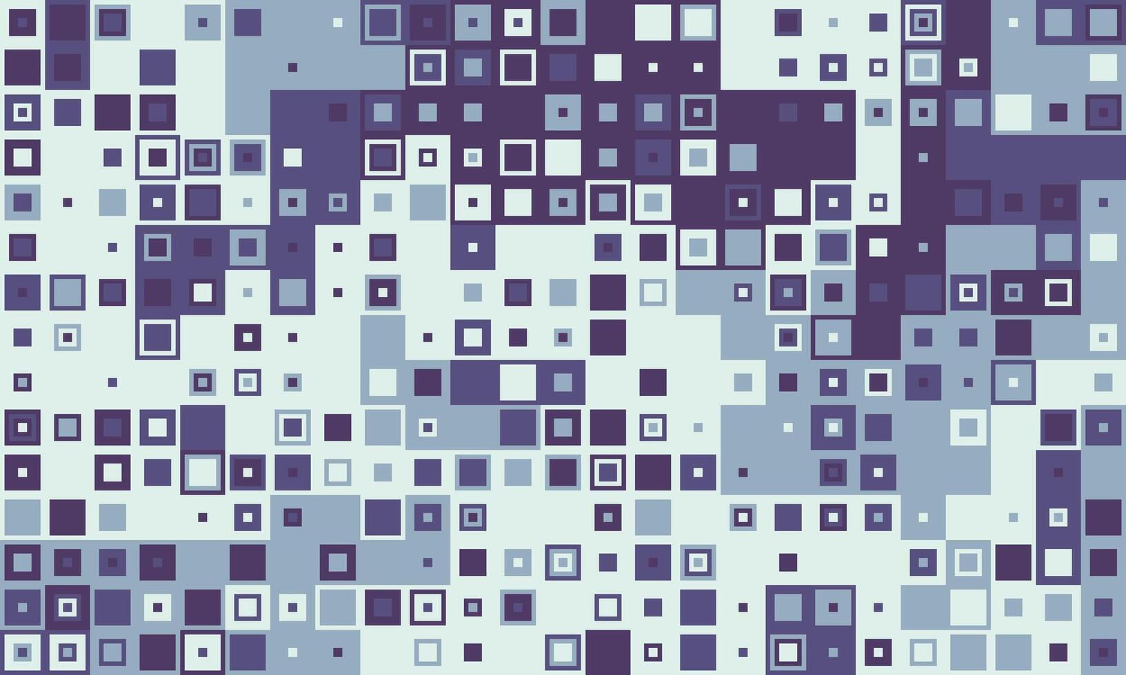 Abstract geometric background with a playful arrangement of squares in varying shades of blue and purple. vector