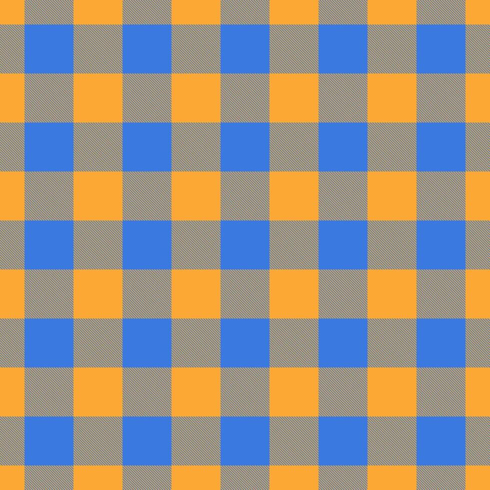 Vibrant orange and blue plaid pattern. Perfect for textile design, website backgrounds, or any project needing a bold, geometric texture. The subtle diagonal lines add depth and visual interest. vector