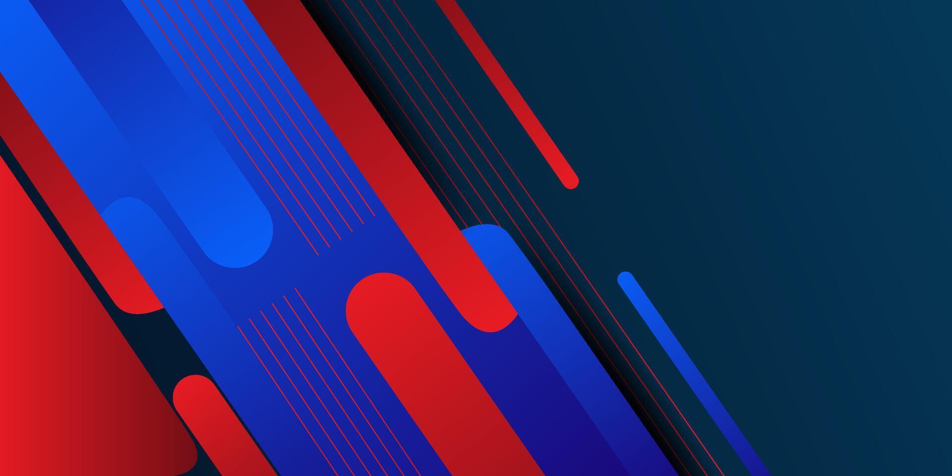 Modern overlapping bright abstract background in colorful blue and red with stripes. Abstract rectangle box simple background for banner, flyer, design and business card. Eps10 vector