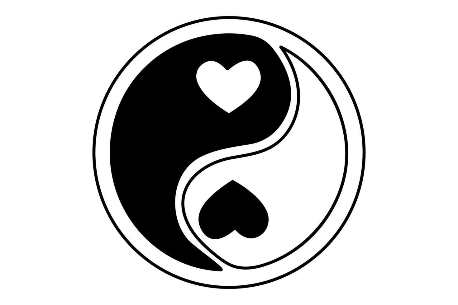 Holding heart shape with hands continuous one line drawing with outline icon vector