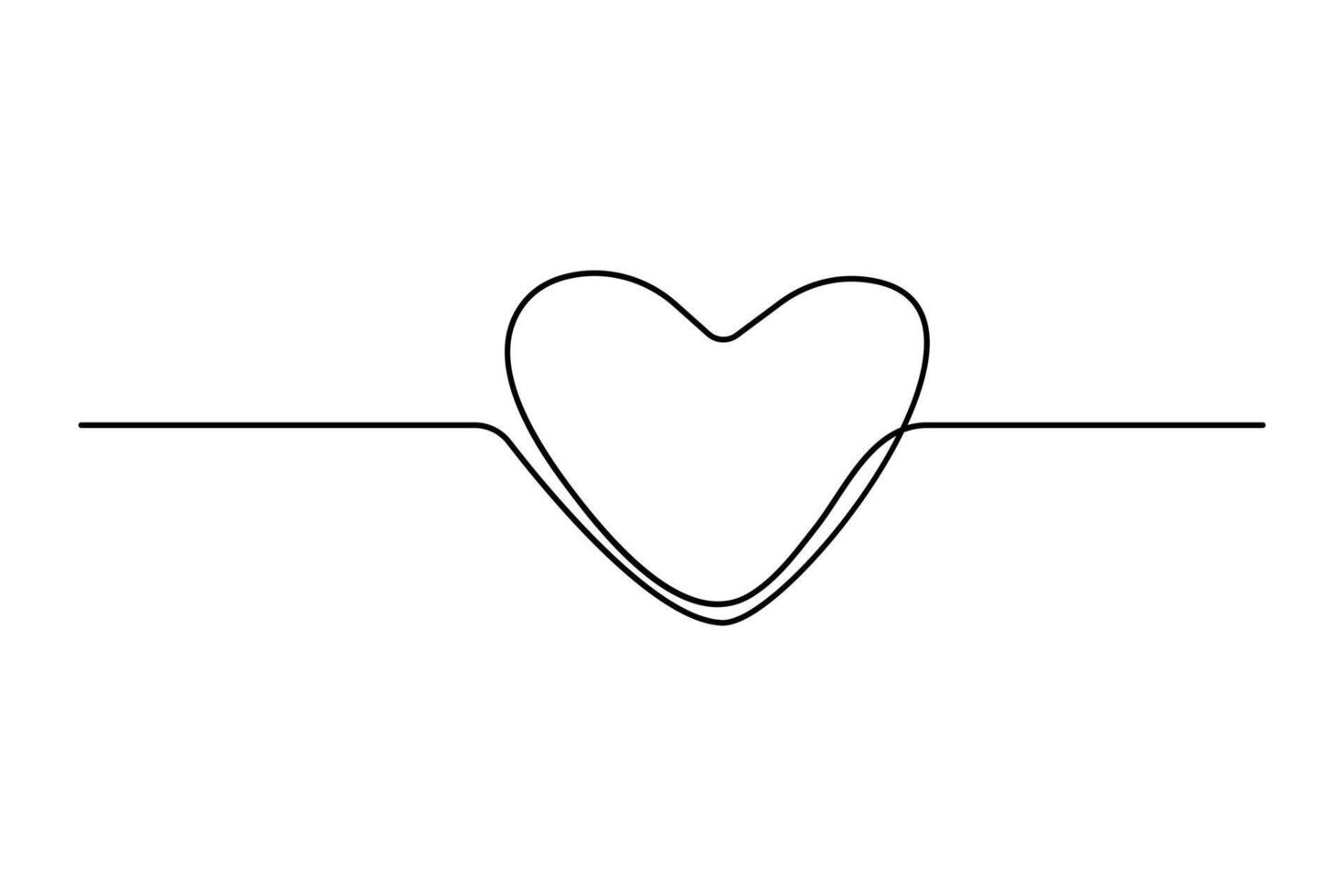 Love continuous one line drawing of simple valentines day icon vector