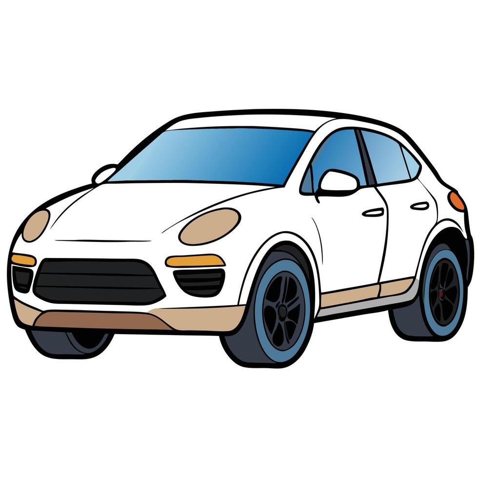 Flat Design Car Illustration for Infographic Use vector