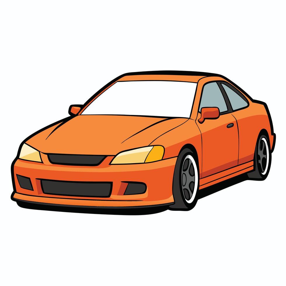 Car Illustration with Bold Racing Stripes for a Dynamic Look vector