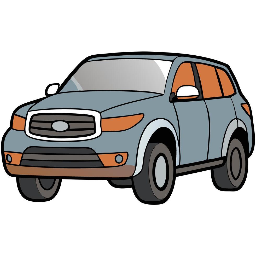 Car Illustration with a Focus on Electric Vehicle Technology vector