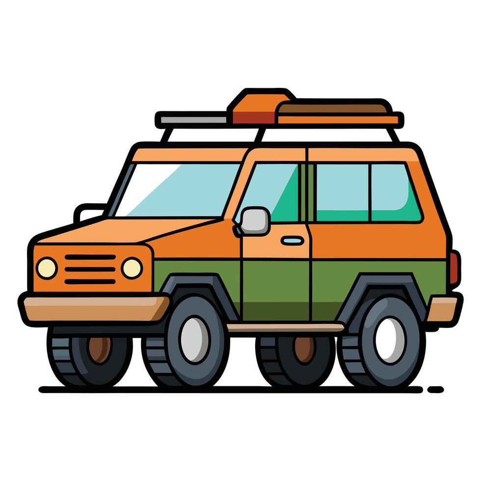 Car Illustration Highlighting a Classic Vintage Truck vector