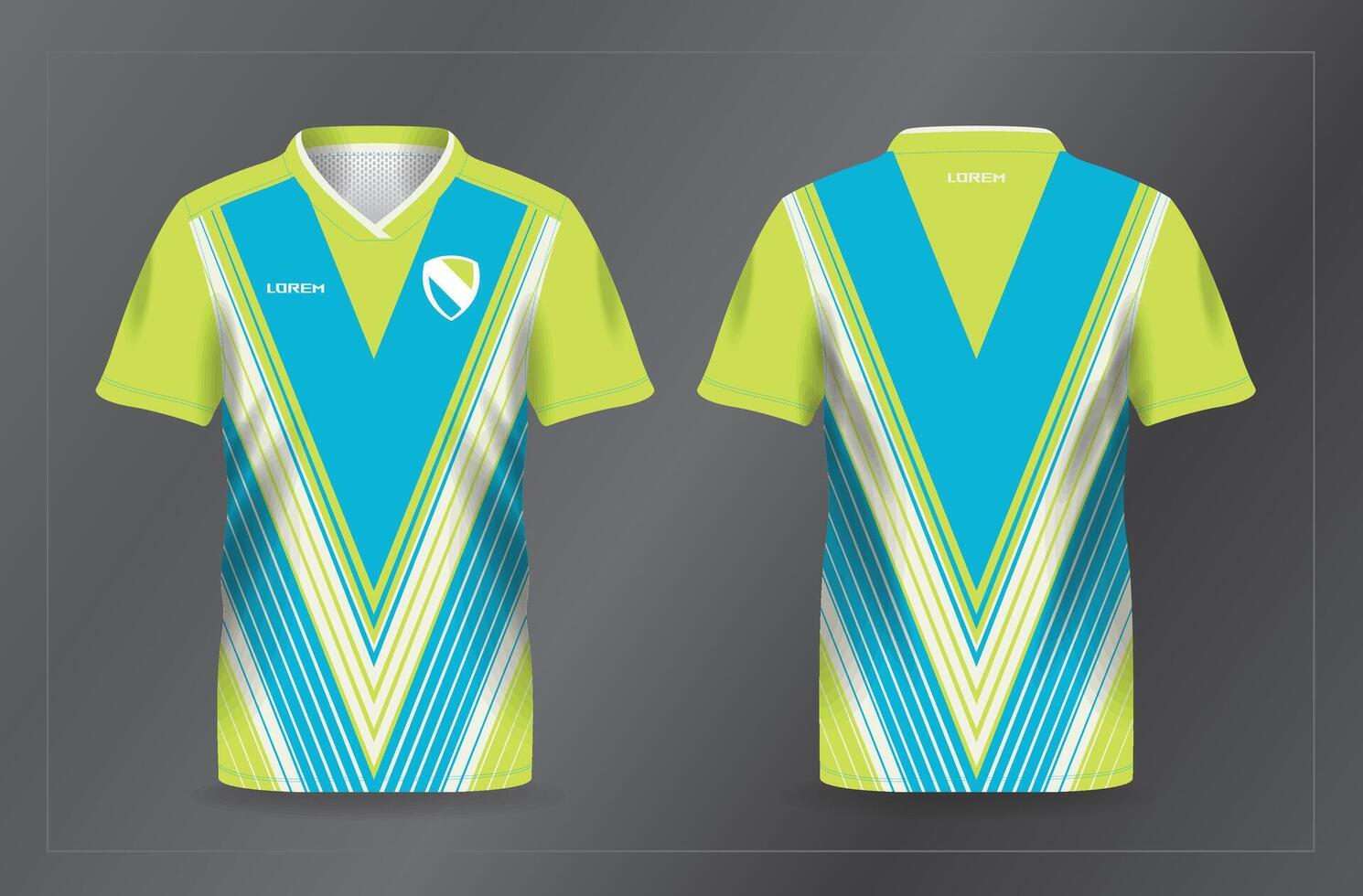 blue and green abstract arrows sport jersey for football and soccer shirt template vector