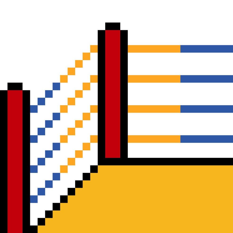 Red corner of boxing ring in pixel art style vector