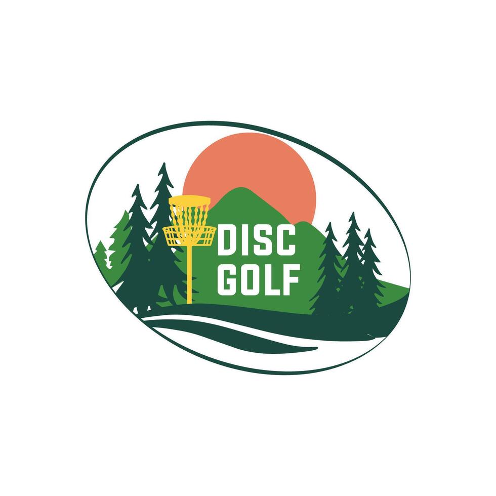 disc golf logo and tee design vector