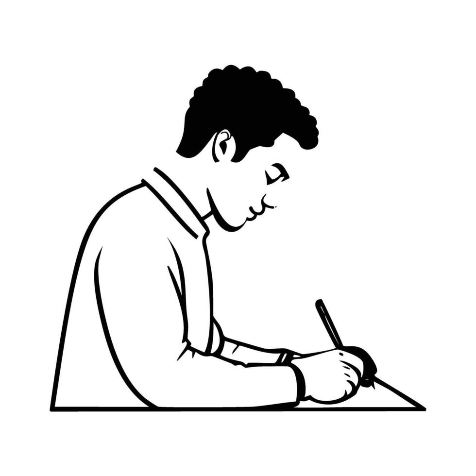 a person writing on a notebook vector