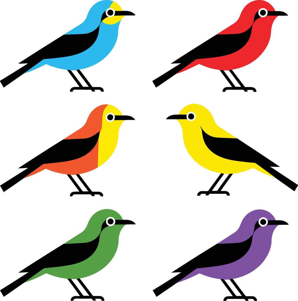 bird art design for book print illustration vector